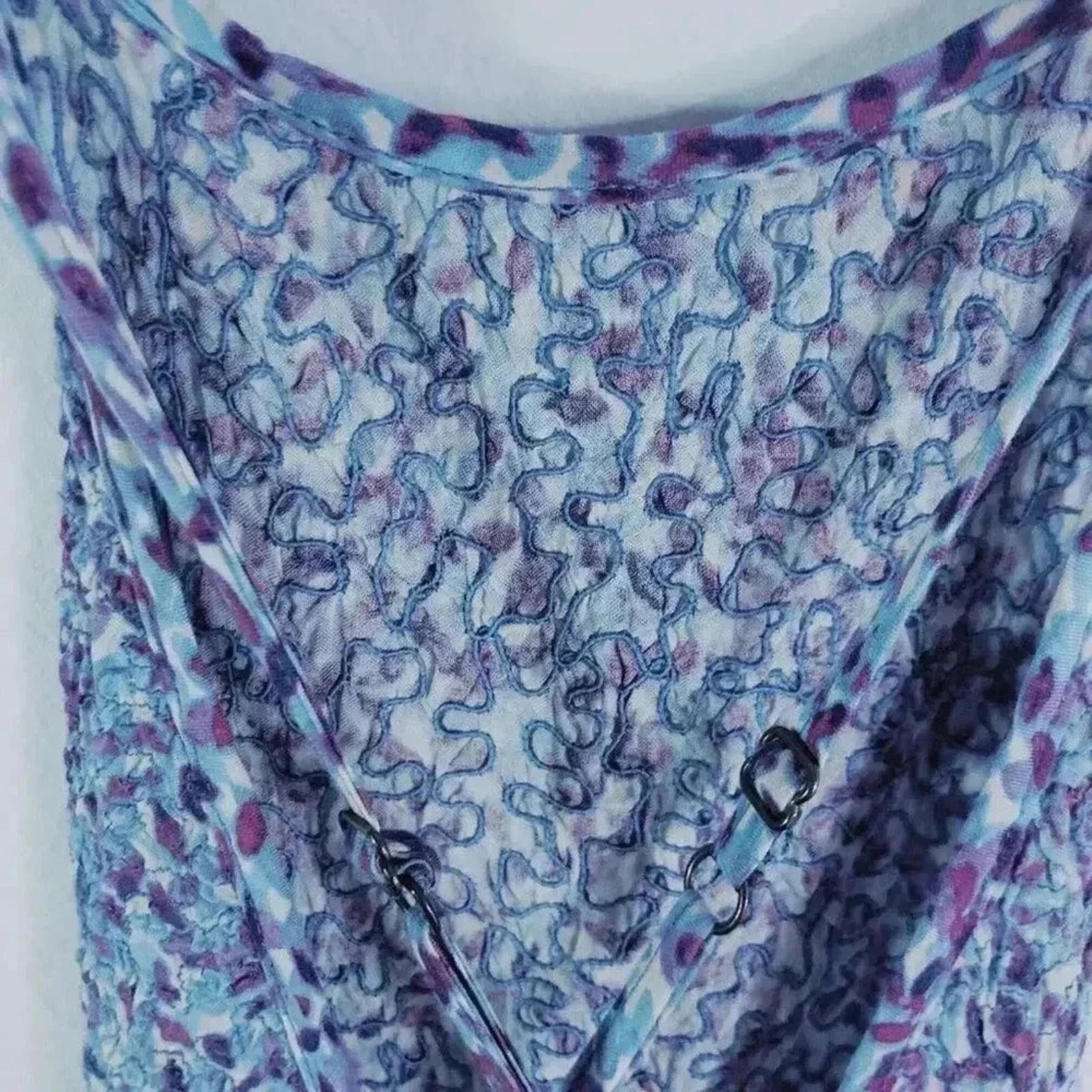 Urban Outfitters UO Kimchi Blue Backless Blue Purple Smocked Floral Dress Size M