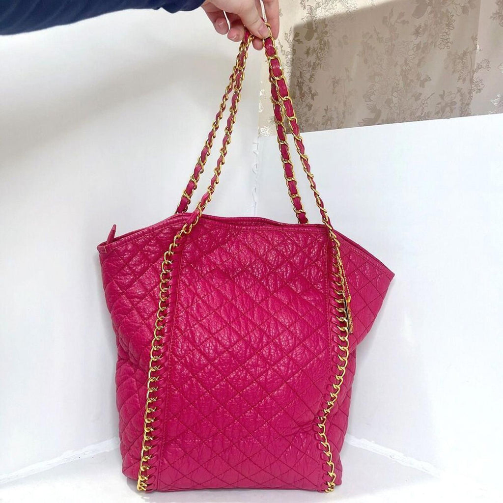 Amrita Singh Alaya Women's Berry Handbag Hot Pink Quilted Faux Leather Purse