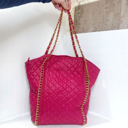 Amrita Singh Alaya Women's Berry Handbag Hot Pink Quilted Faux Leather Purse