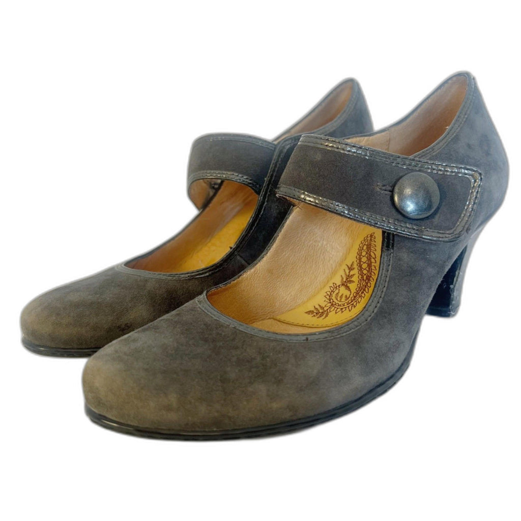 Sofft Mary Janes Grey Suede Heels Pumps Women's Size 8