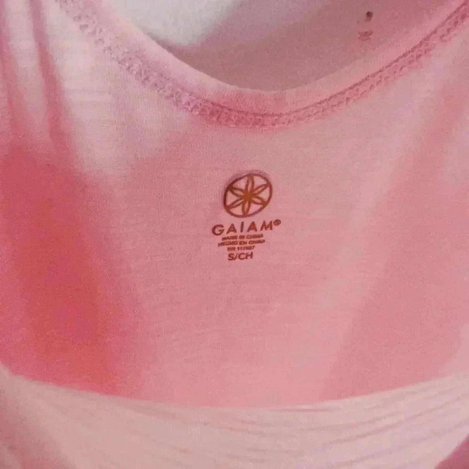 Gaiam Light Pink Lace Up Back Heathered Long Sleeved Shirt Yoga Size S