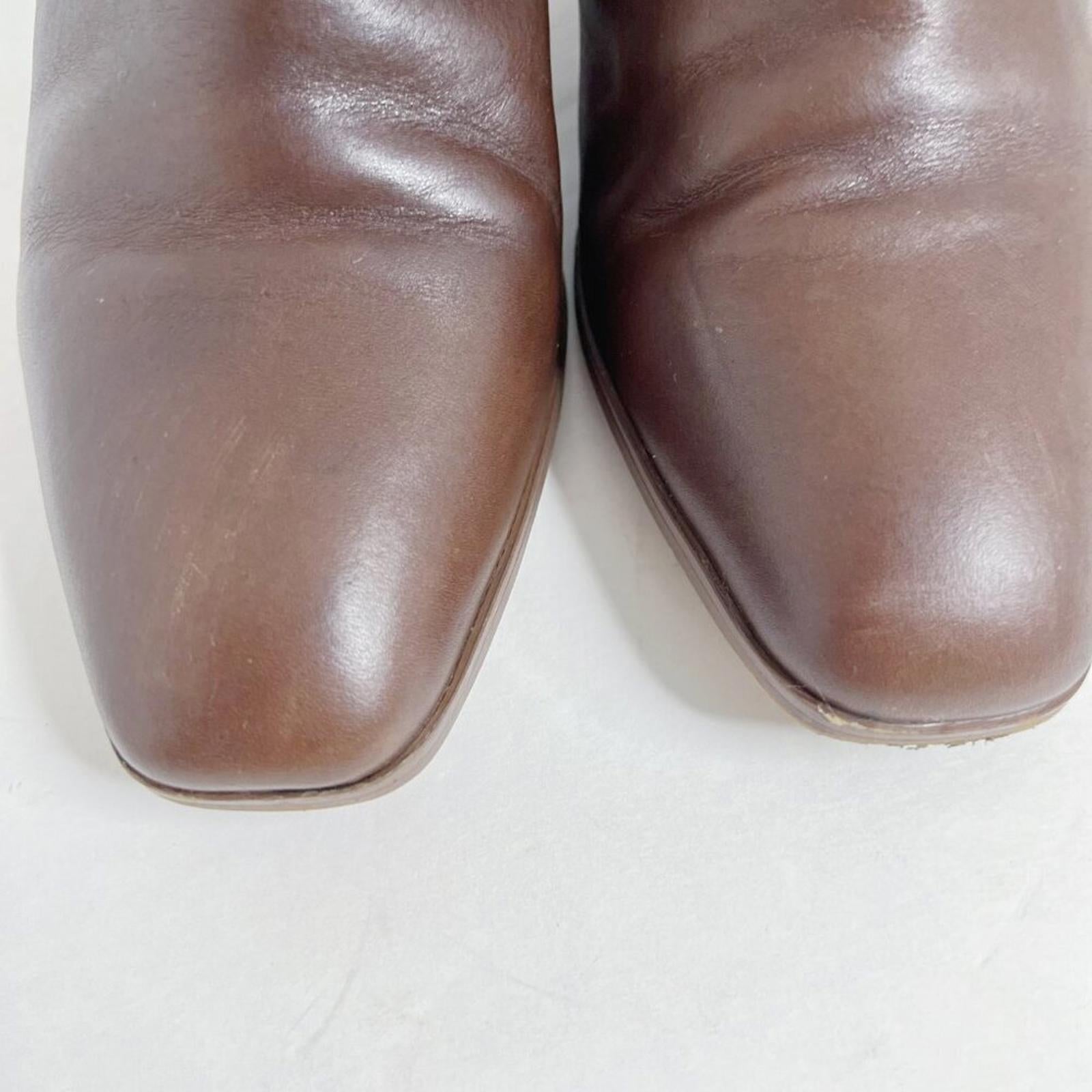 Franco Sarto Ilaria Brown Leather Heeled Booties Boots Women's Size 9.5
