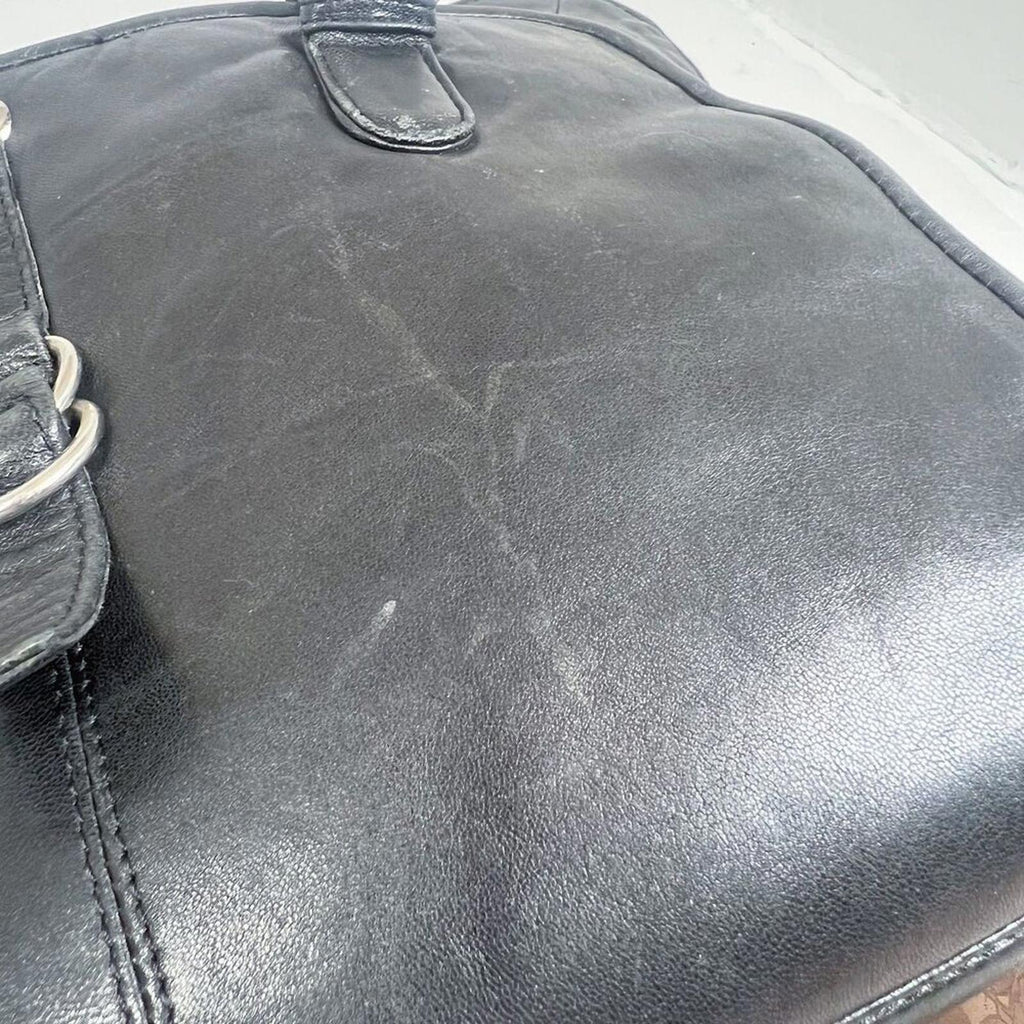 Latico Black Leather Laptop Bag Satchel Messenger Bag Work Bag
