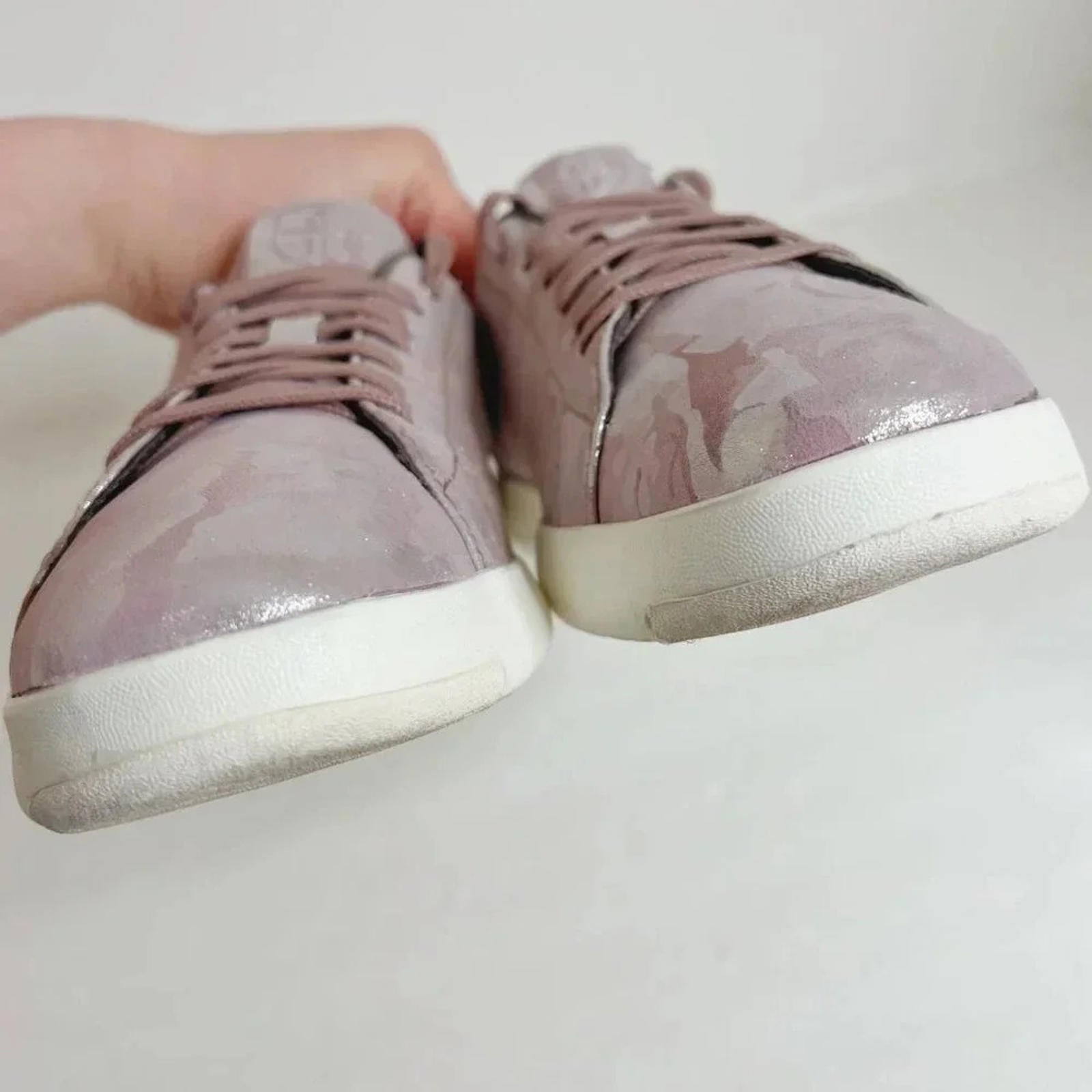 Cole Haan Grandpro Tennis Shoe Pink Metallic Camo Leather Women's Size 10
