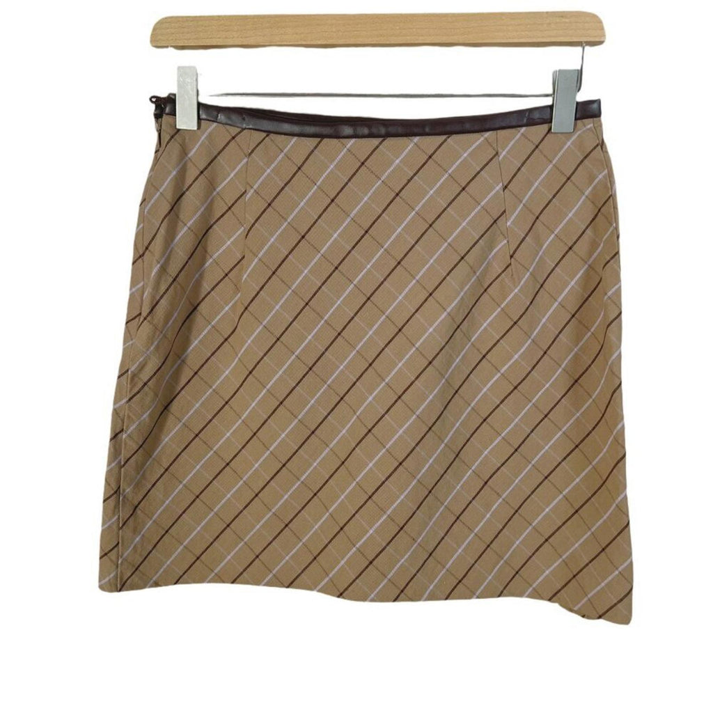 y2k Vintage Mossimo Tan Plaid Mini Skirt Preppy Women's Size 4