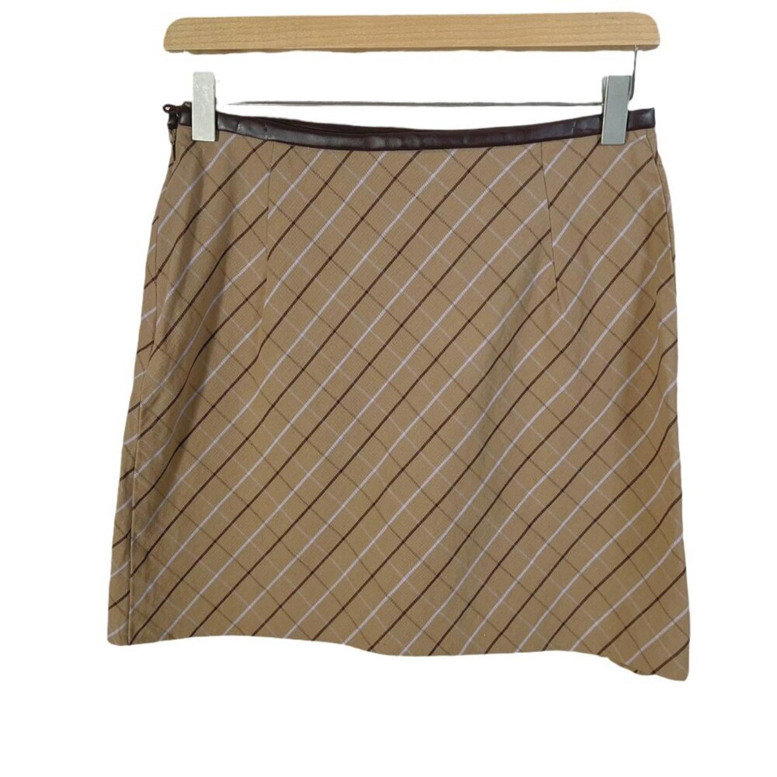 y2k Vintage Mossimo Tan Plaid Mini Skirt Preppy Women's Size 4