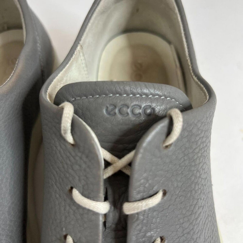 Ecco Gillian Grey Leather Lace Up Sneakers in Wild Dove Size 10-10.5