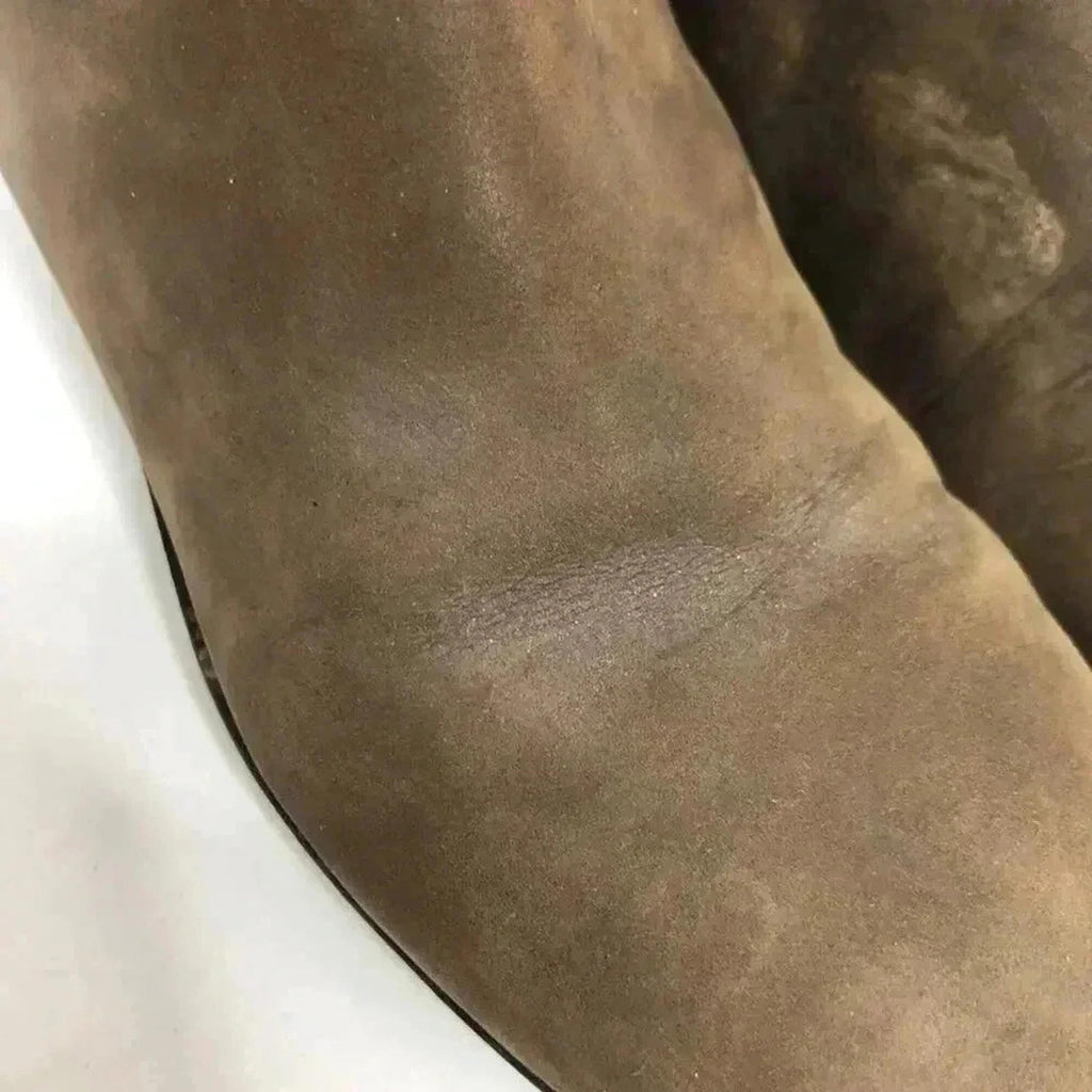 GAP Distressed Leather Mushroom Brown Leather Booties Buckle Moto Boot