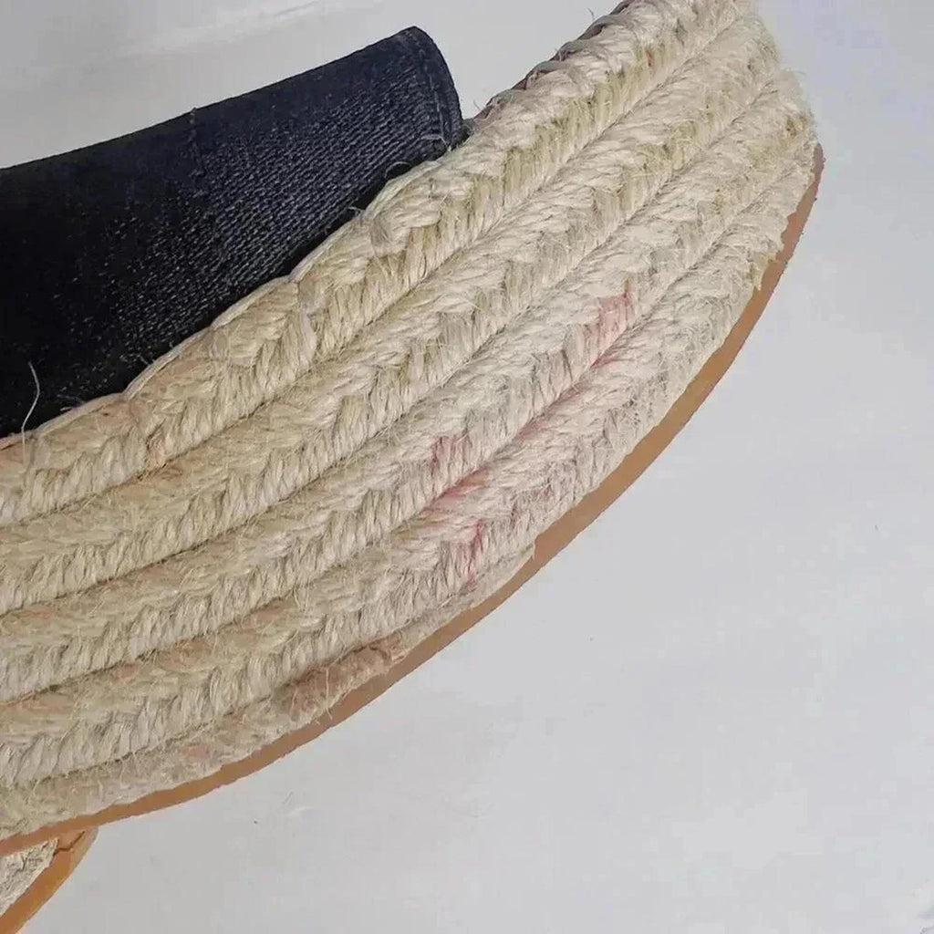 Dolce Vita Black Platform Sandals Canvas Slides Woven Wedges Women's Size 8.5