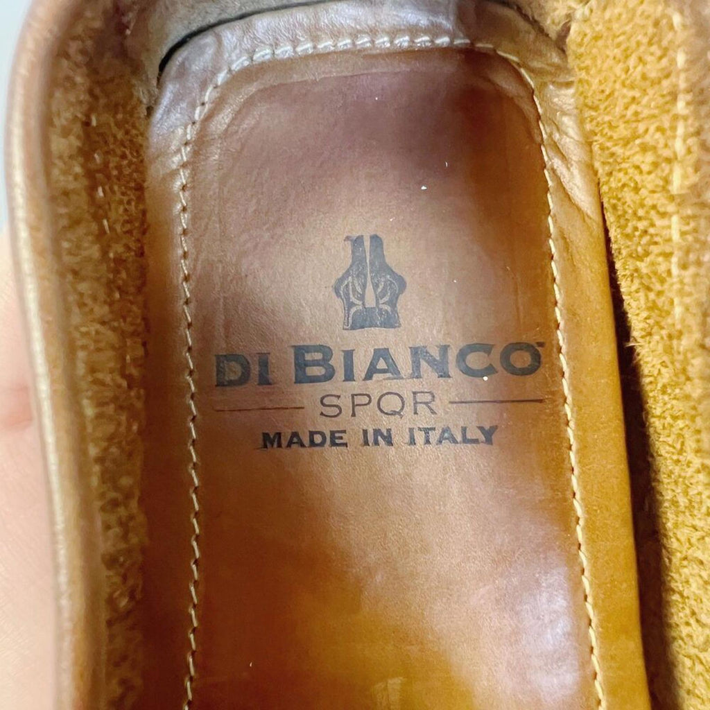 Di Bianco SPQR Brown Leather Driving Loafers Men's Size 9.5 Italian Leather