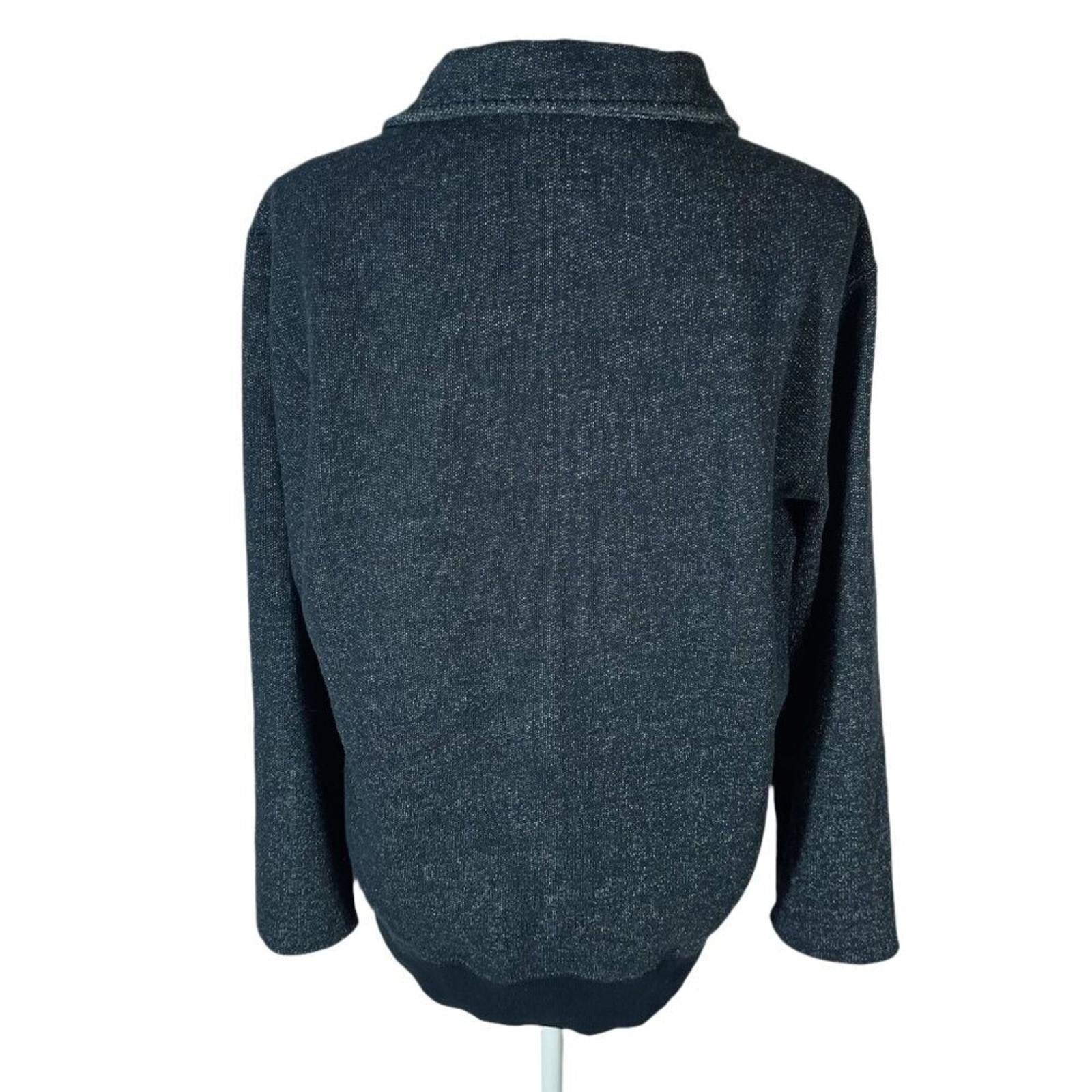 Roots Men's Black White Original Half Zip Sweatshirt Jacket Beaver Size M