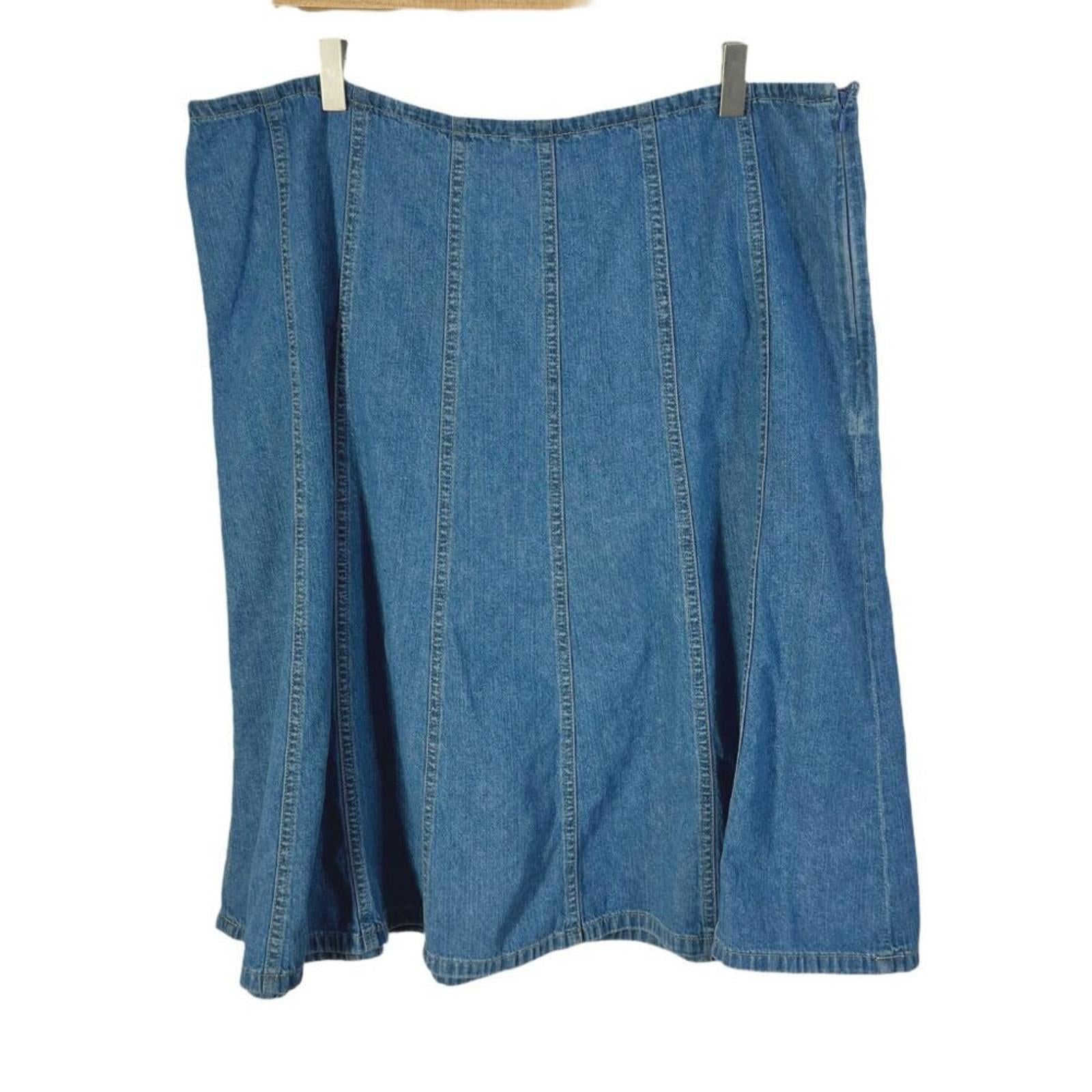 y2k Vintage Relativity Blue Denim Knee Length Skirt Women's Size 18 Plus Size