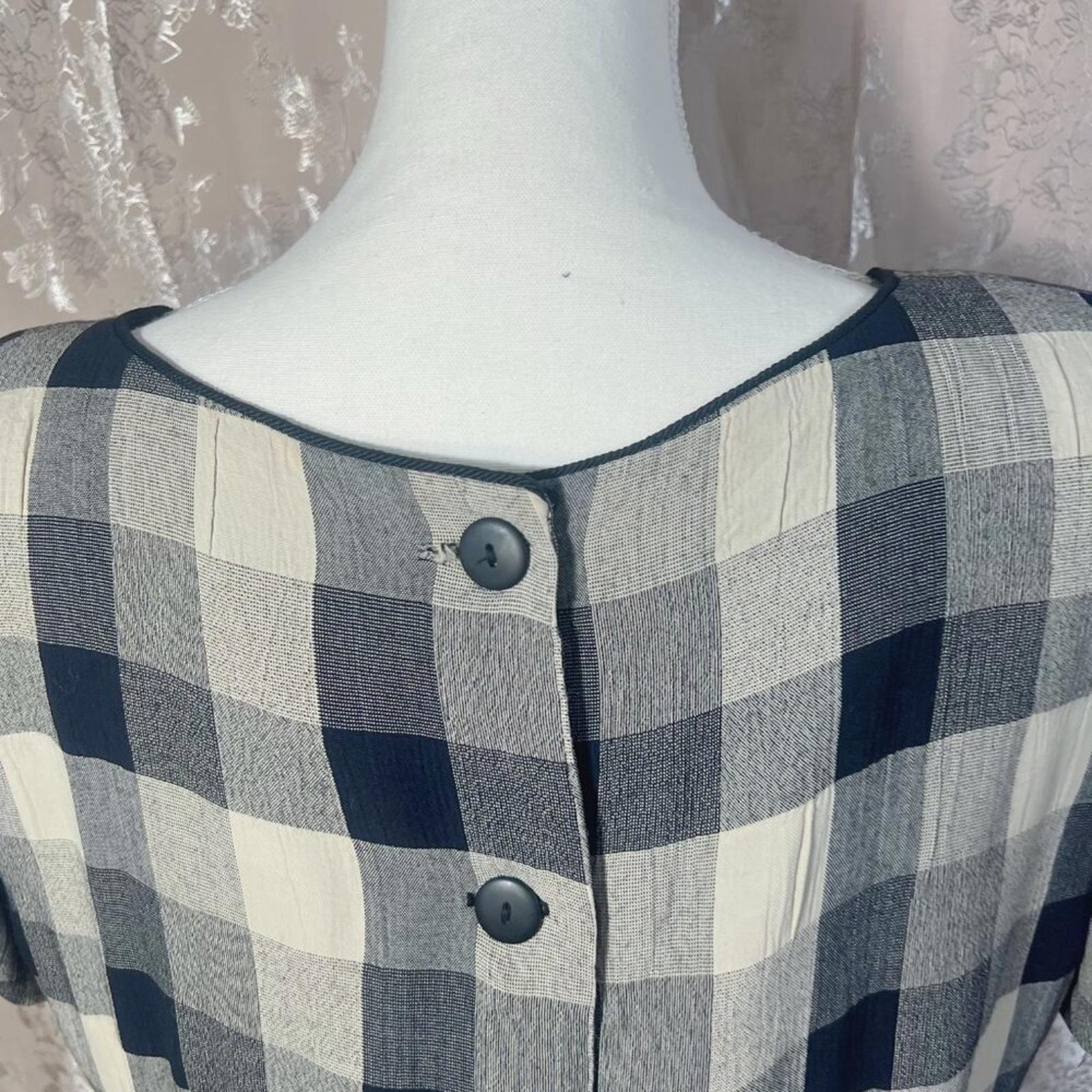 Vintage Jessica Howard Black and White Checkerboard Short Sleeve Blouse Size 14