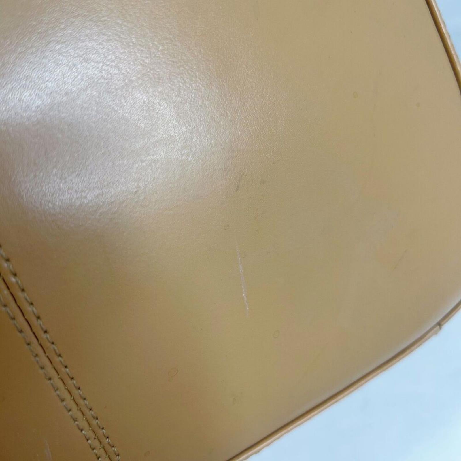Kenneth Cole Reaction Tan Leather Structured Shoulder Bag Purse