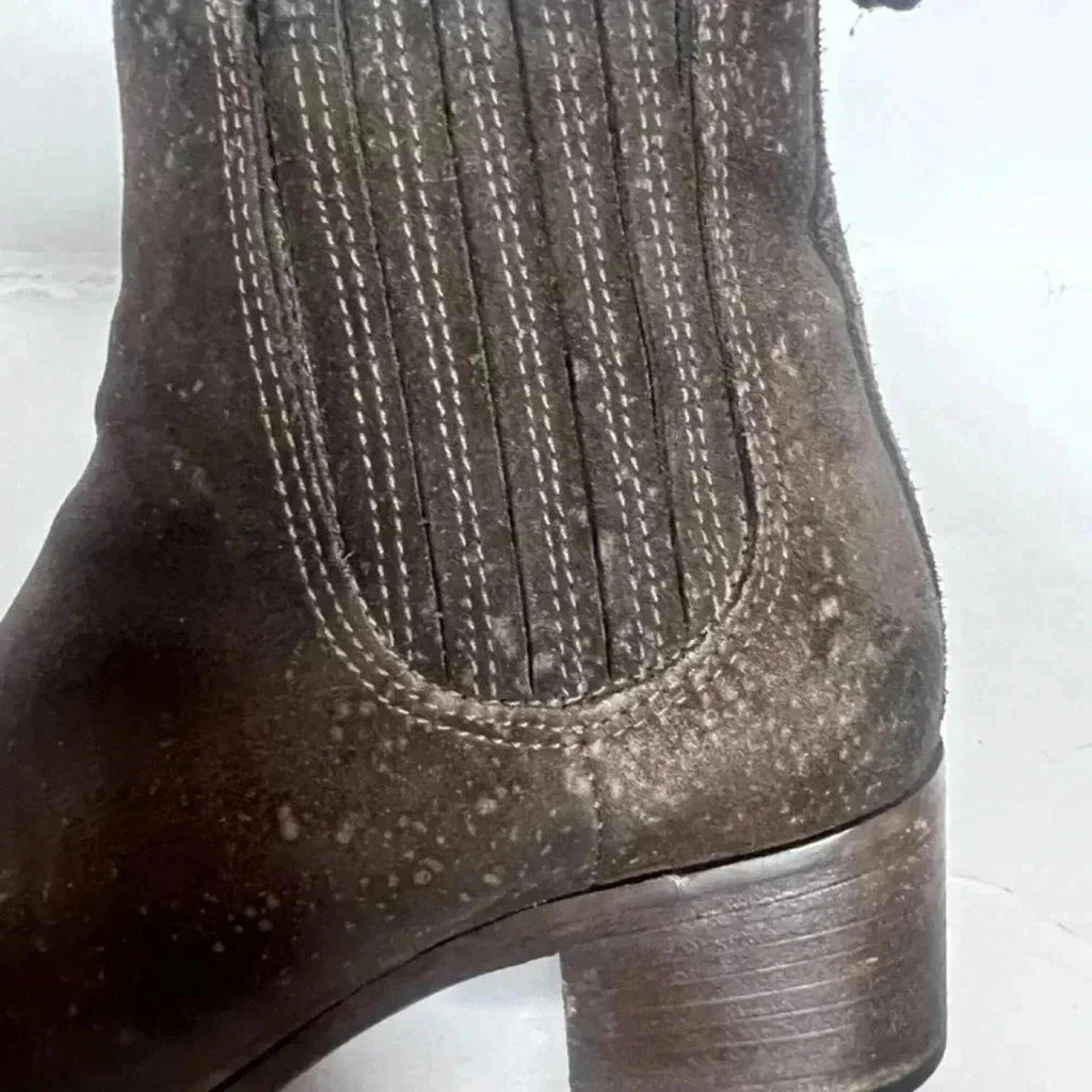 La Canadienne Brown Suede Booties Ankle Boots Leather Women's Size 5