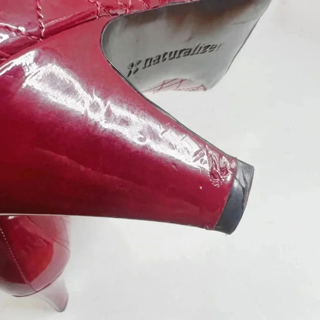 Naturalizer Brazen Red Quilted Patent Leather Heels Pumps Women's Size 5.5