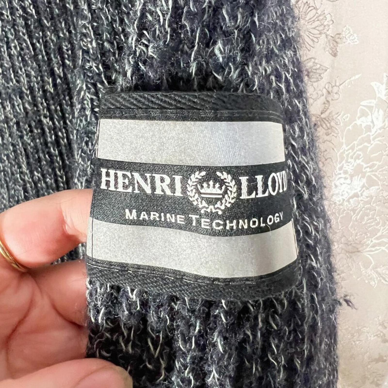 Henri Lloyd Men's 100% Wool Black and White Knit Collared Sweater Size M