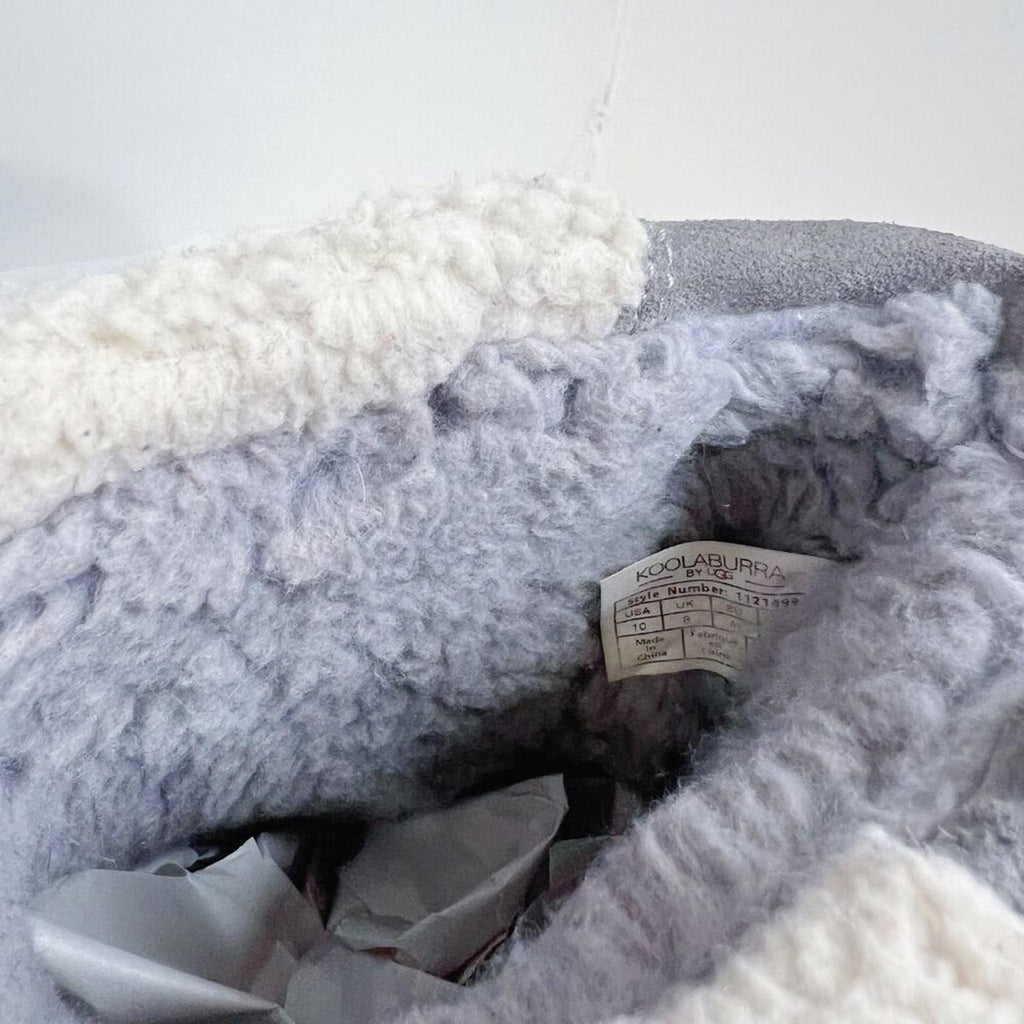 Koolaburra by UGG Michon Short For Women Grey Fuzzy Sheepskin Boots Size 10