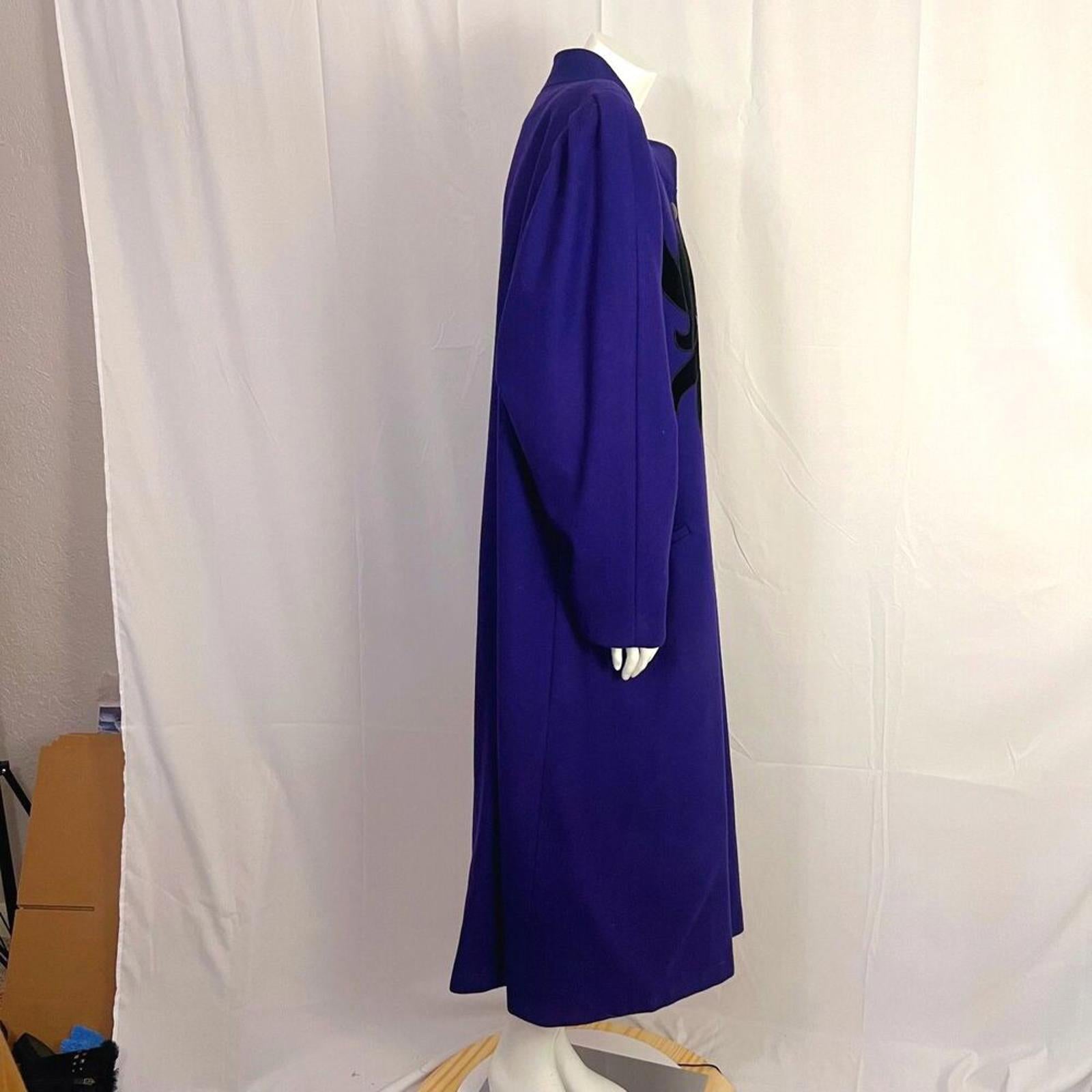 Vintage 1980s Komitor New Wave Purple Wool Jacket Goth Emo Alt Size L