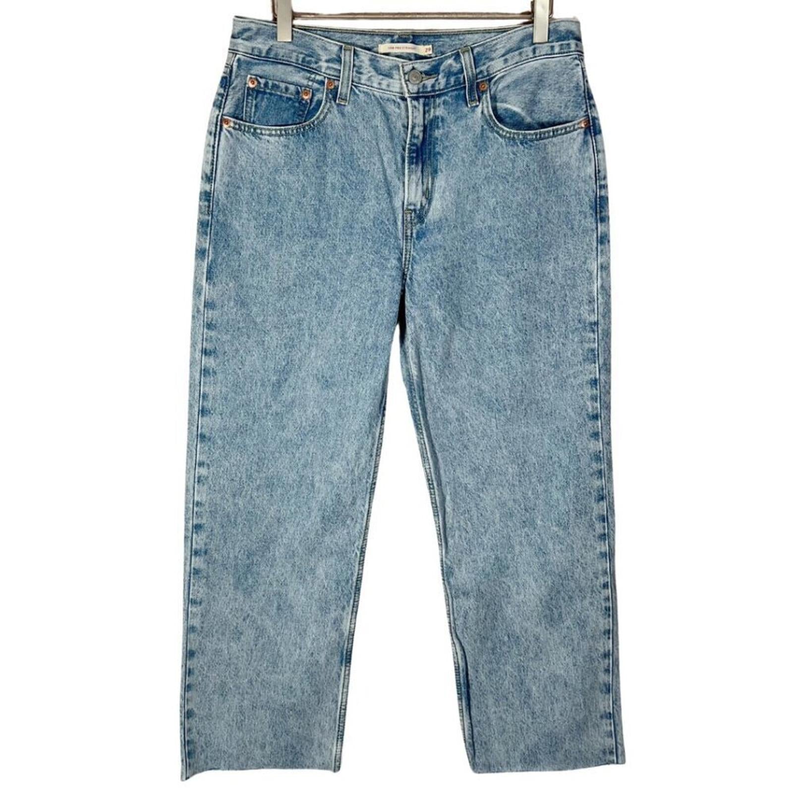 Levi's Low Pro Straight Leg Jeans Acid Wash Denim Women's Size 29