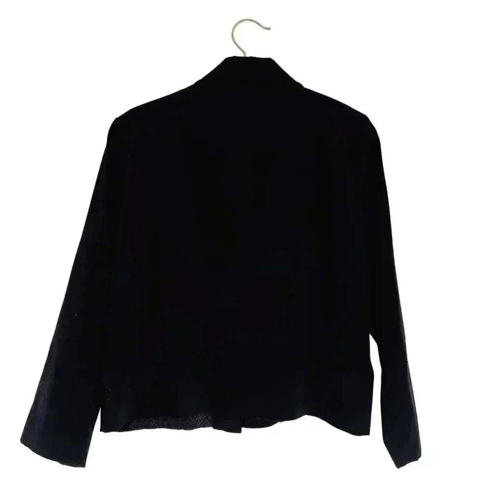 Vintage Liz Baker Black Brown Patchwork Long Sleeve Button Up Blouse Size 10P