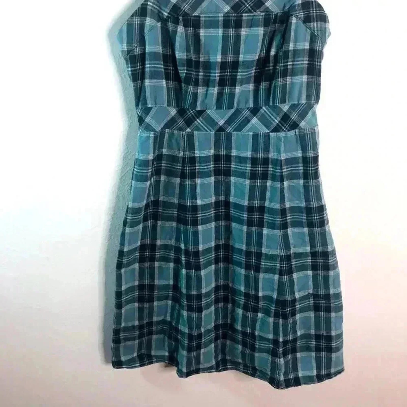 y2k Vintage GAP Plaid Square Neck Mini Dress Grunge Punk Women's Size 4