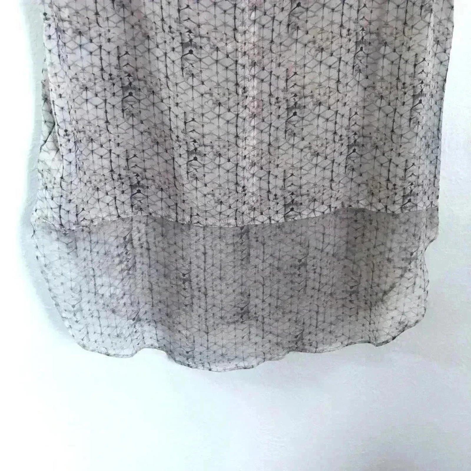 Silk Rebecca Taylor Charlie Blouse Geometric Pink Blue Short Sleeve Size 4
