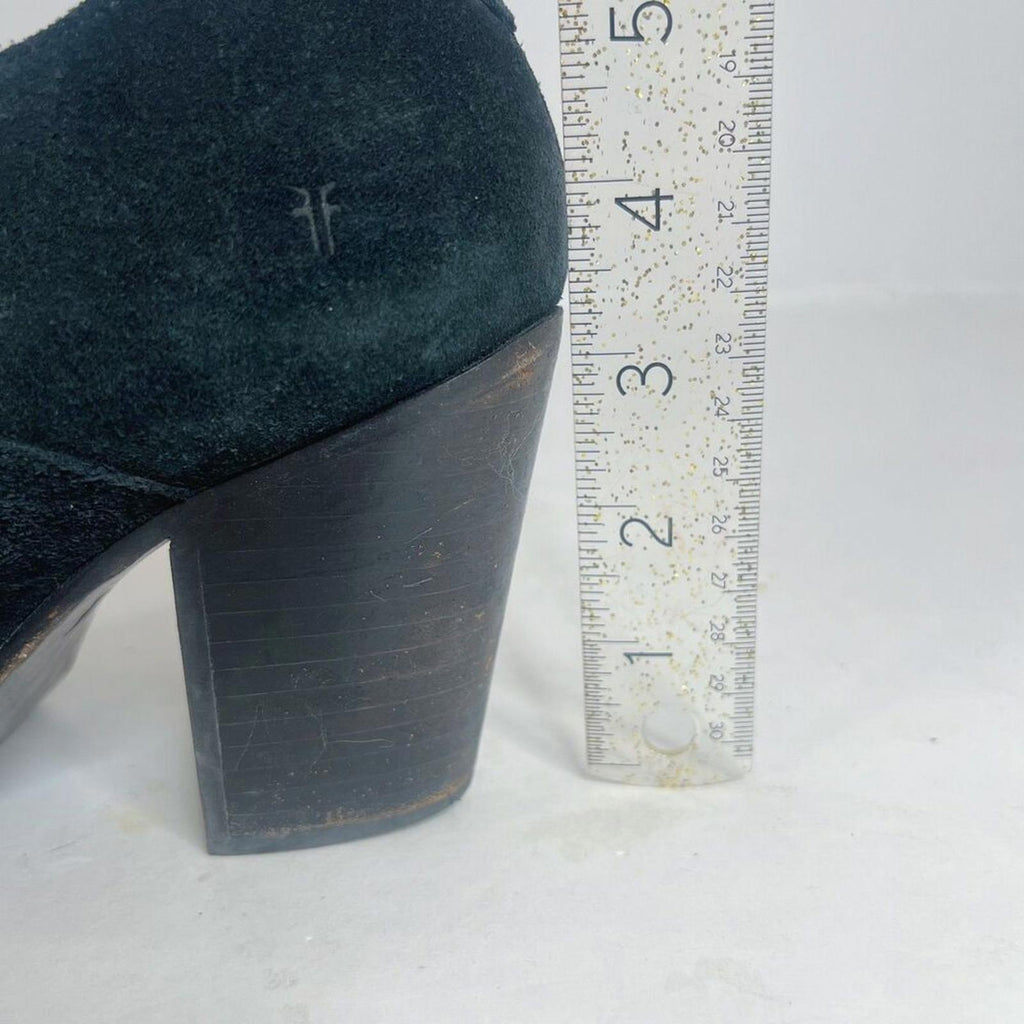 Frye Ilana Shootie Black Suede Bootie Ankle Boot Western Boho Size 10