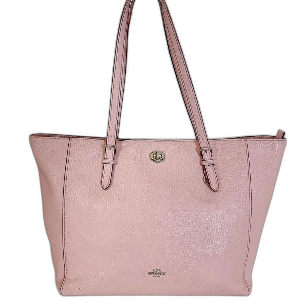 Coach Turnlock Tote In Blossom Light Pink Leather Tote Balletcore Coquette