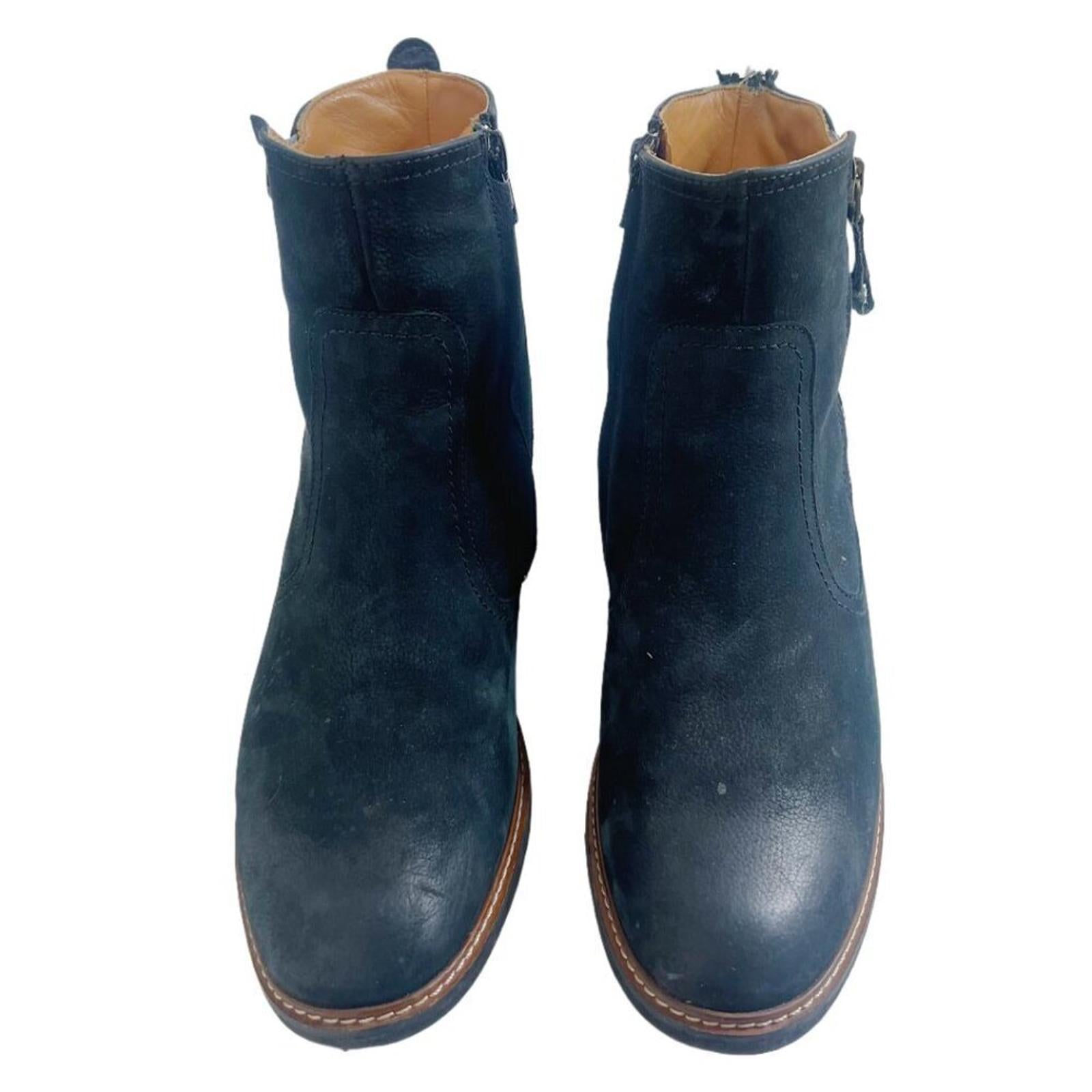 Paul Green Diego Booties Black Nuback Leather Women's Size 9