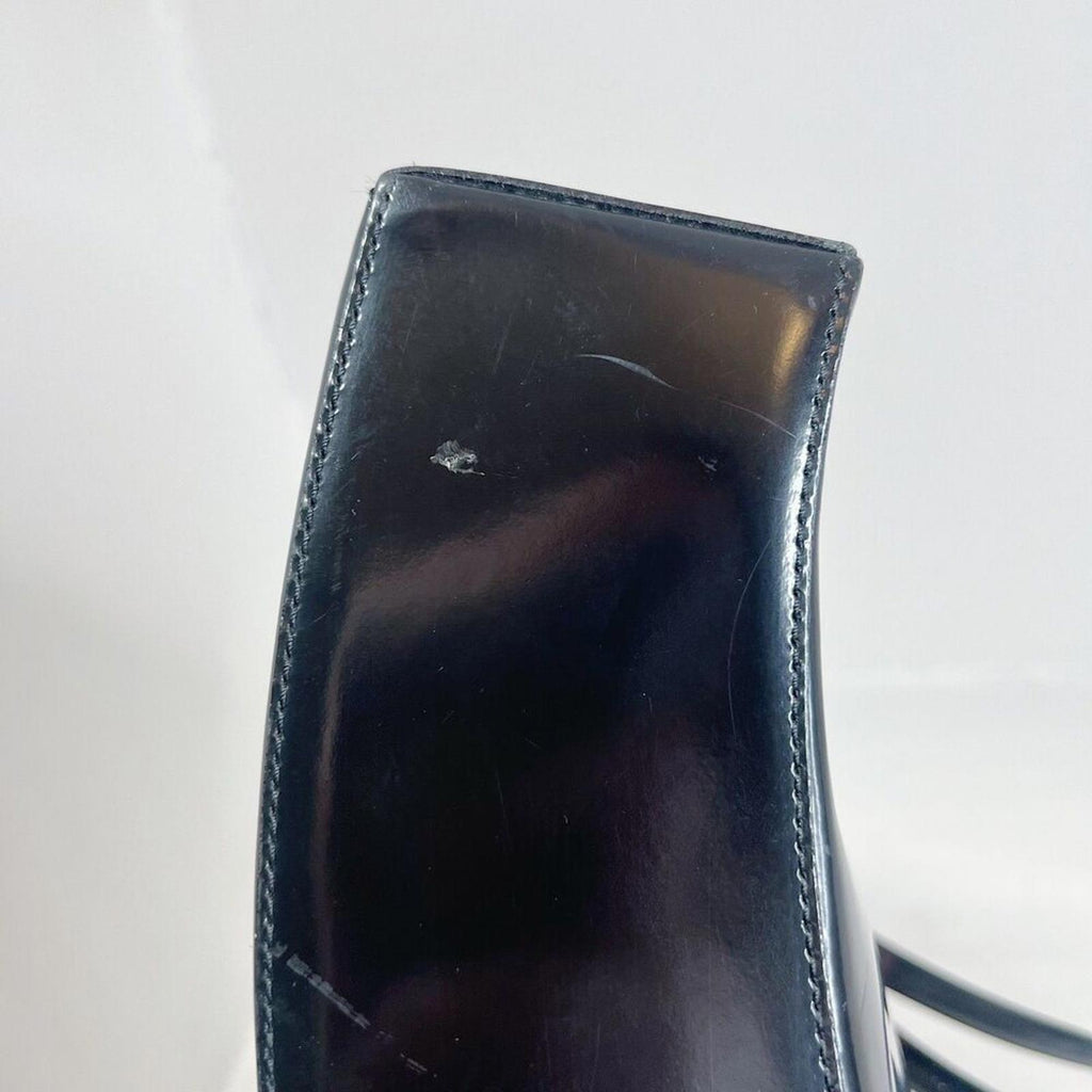 Coccinelle Black Patent Leather Shoulder Bag Purse y2k Contemporary Sleek