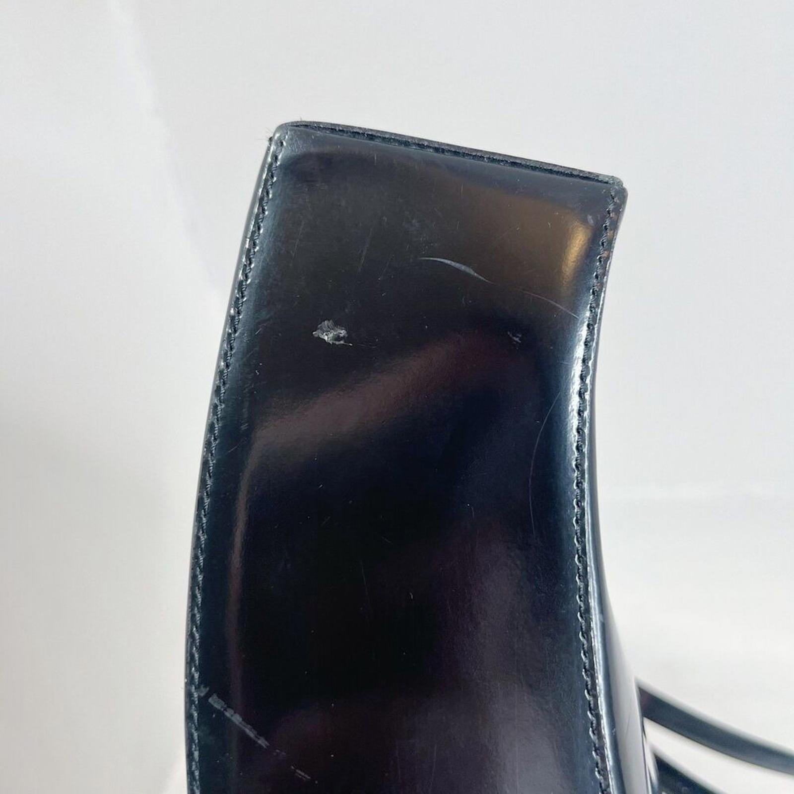 Coccinelle Black Patent Leather Shoulder Bag Purse y2k Contemporary Sleek