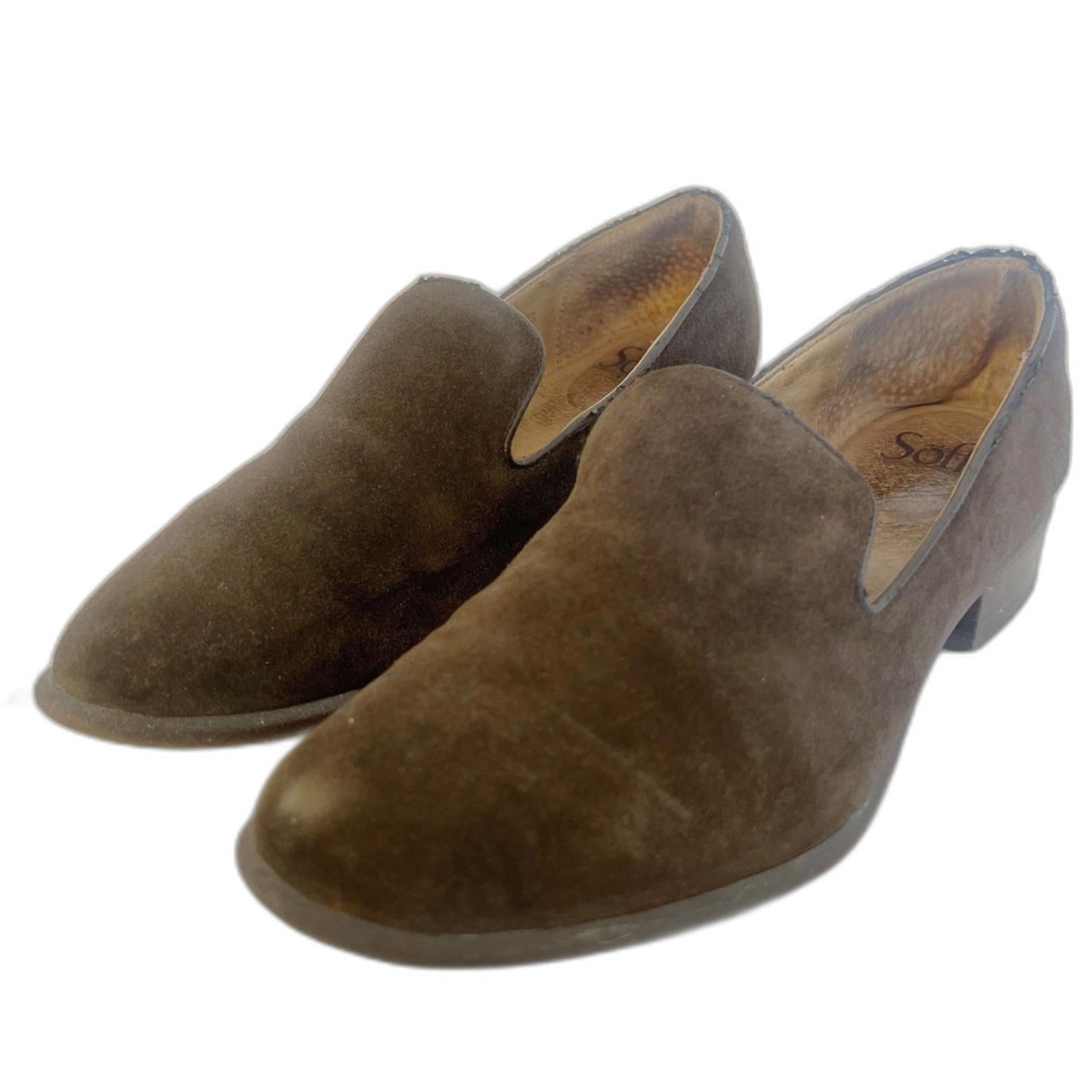 Sofft Severn Dark Brown Suede Pointed Toe Loafers Slip On Women's Size 8