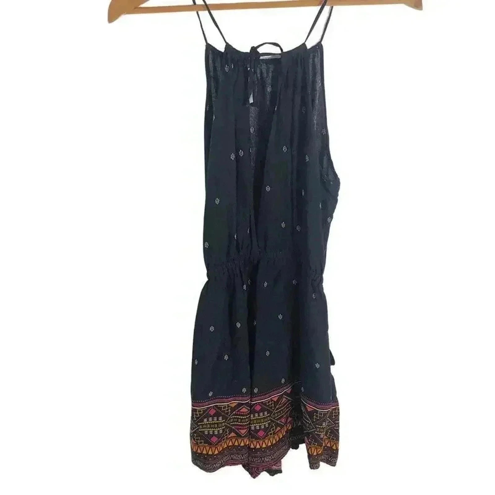 H&M X Coachella Boho Romper Boho Desert Black White Geometric Women's Size 10