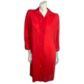 Vintage 1960s Henson Kickernick Red Long Sleeve Button Up Nightgown Size S