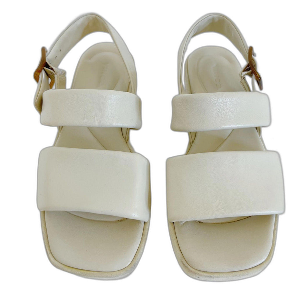Vince Bowie Lug Sole Sandal in Moonlight White Leather Puffy Women's Size 9