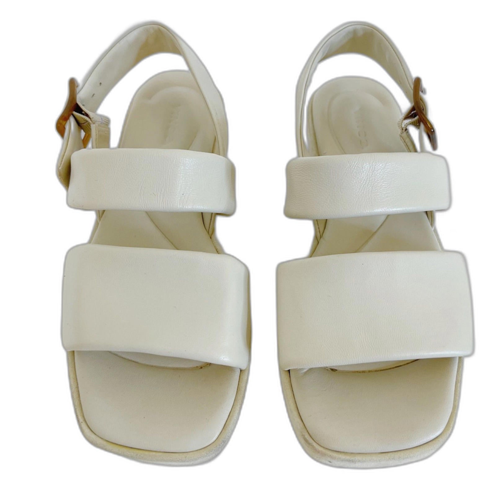 Vince Bowie Lug Sole Sandal in Moonlight White Leather Puffy Women's Size 9