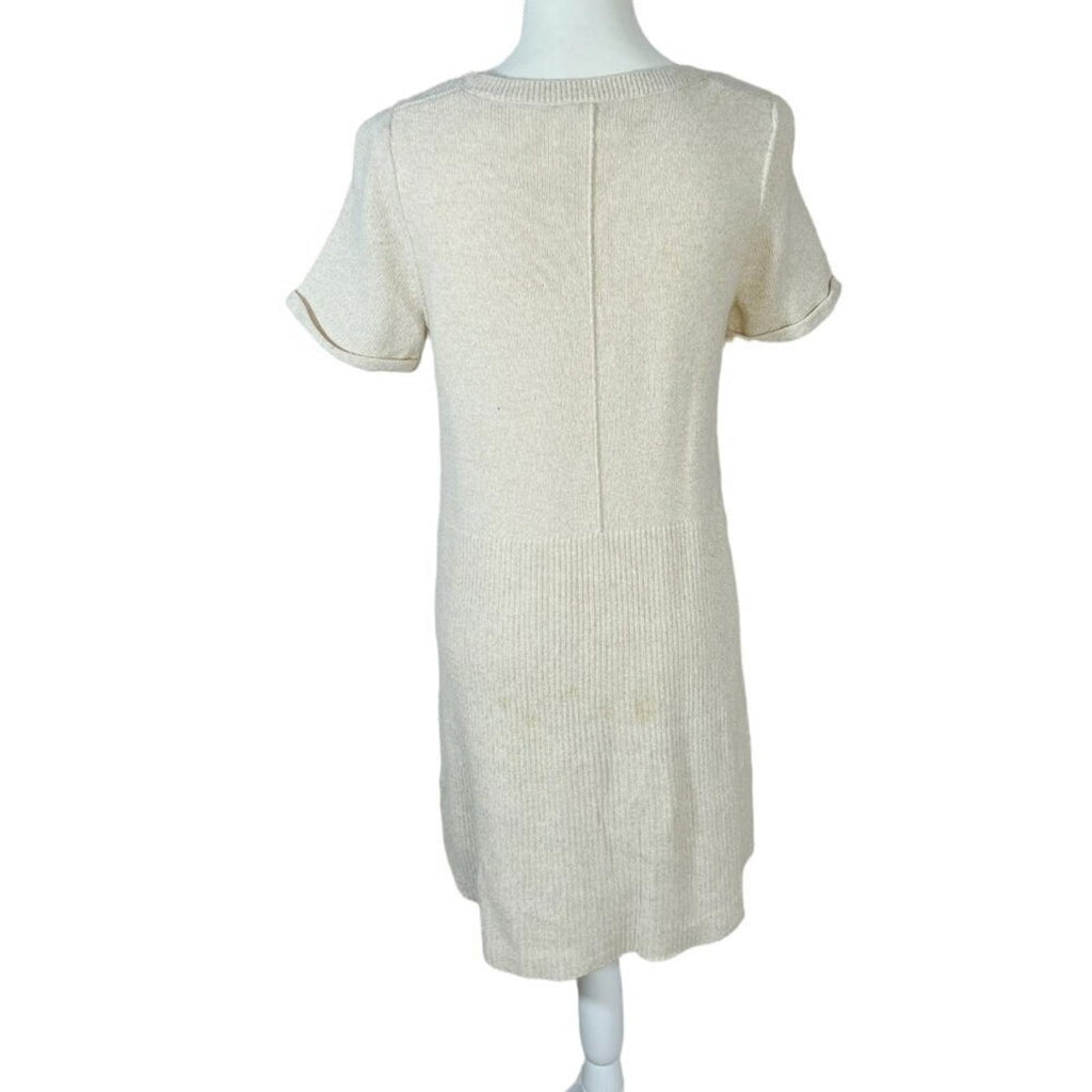 Anthropologie Cream Short Sweater Dress Knit Dress Women's Size XS