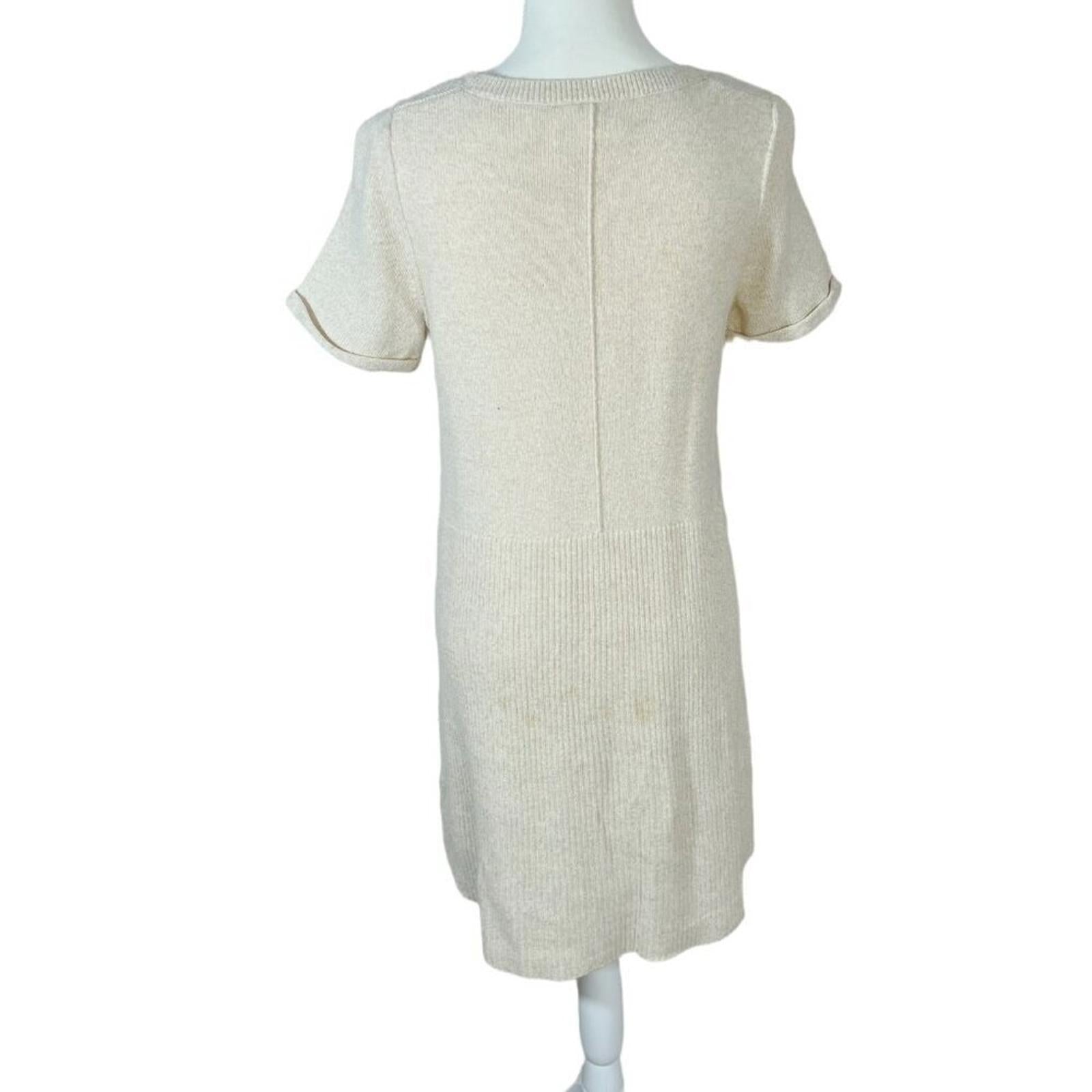 Anthropologie Cream Short Sweater Dress Knit Dress Women's Size XS