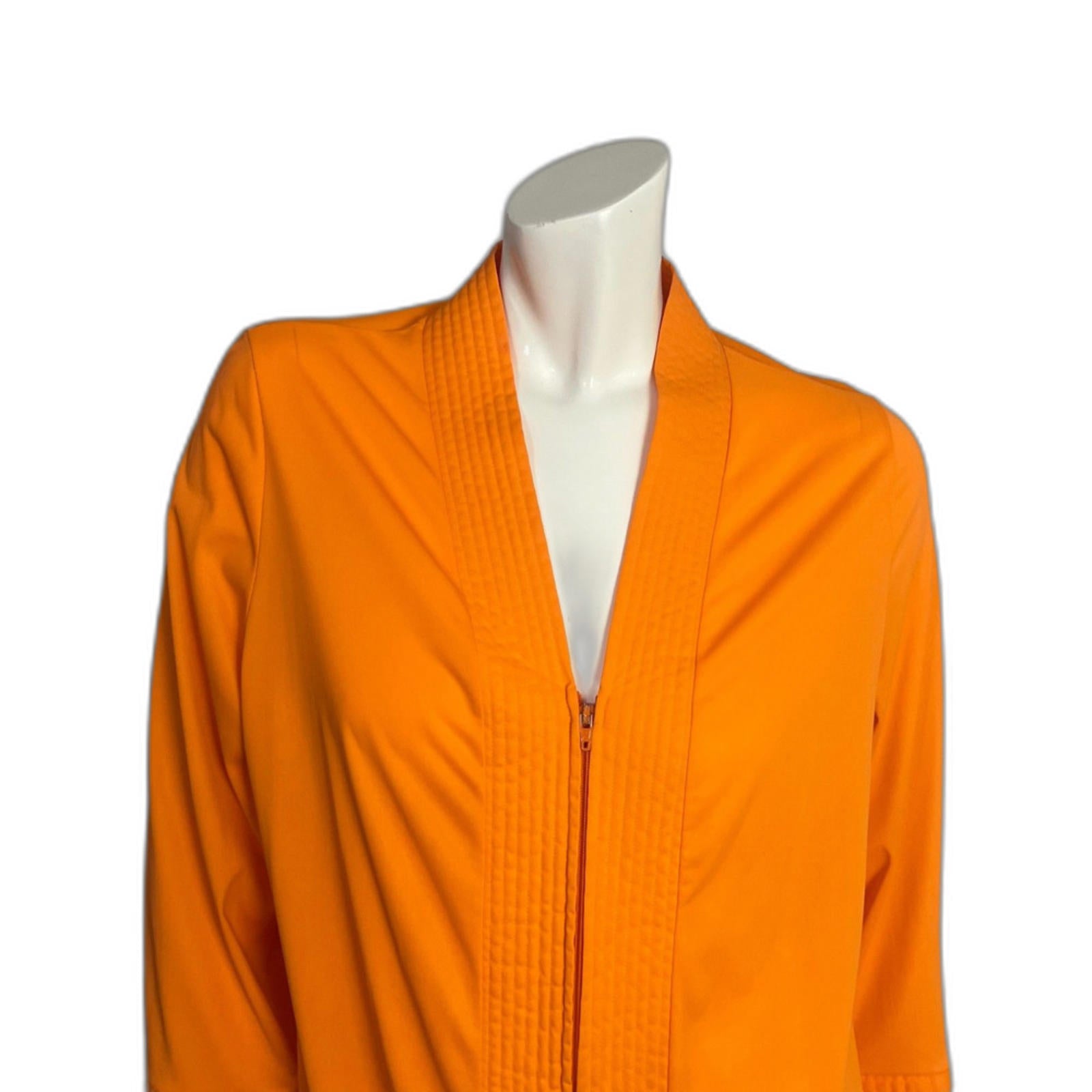Vintage 1970s Loungewear by Gossard Orange Zip Up Nightgown Mod MCM Size L