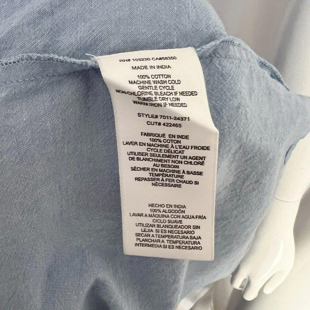 Joie Blue Chambray Button Up Blouse Women's Size M