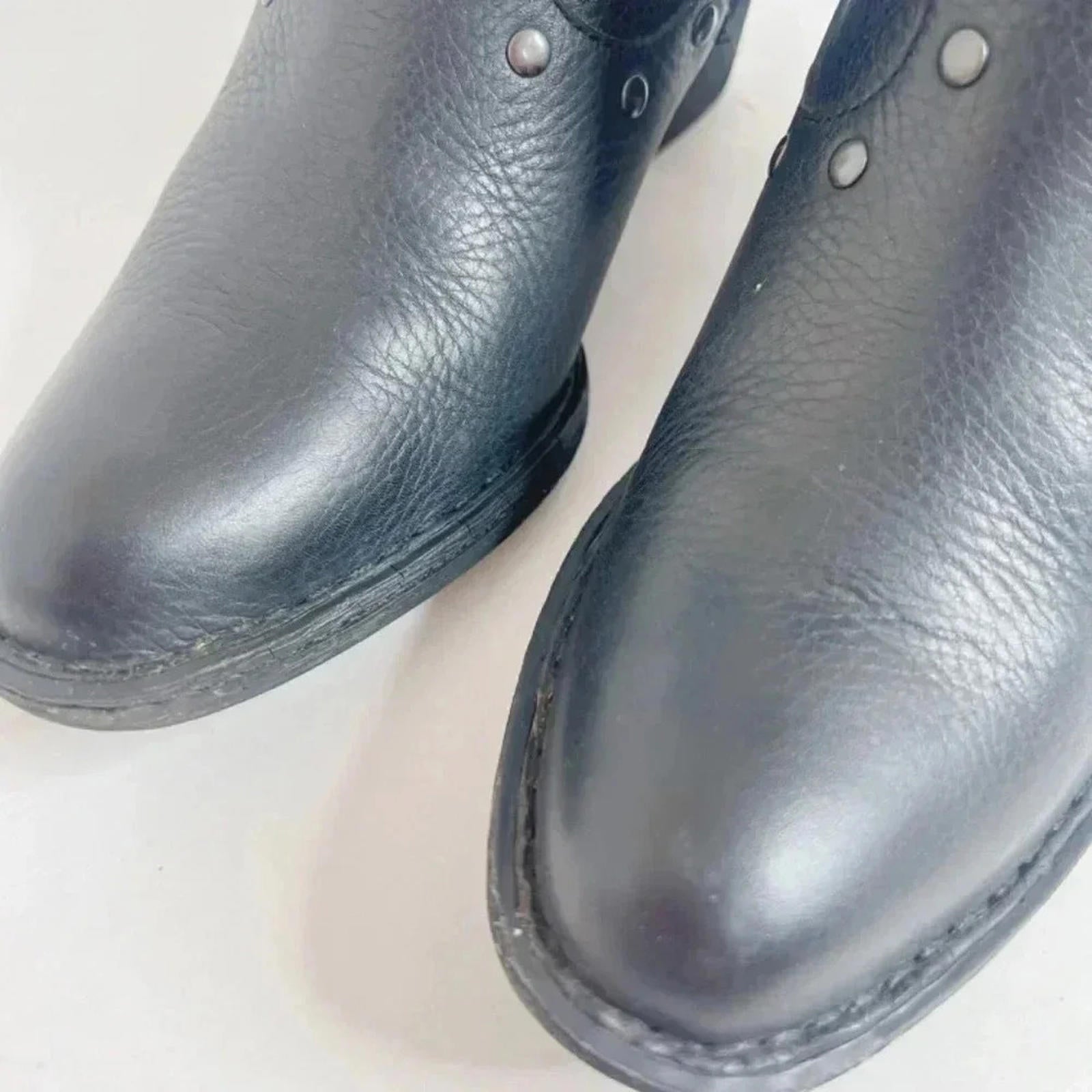 Born Perez Studded Western Leather Ankle Booties Women's Size 7
