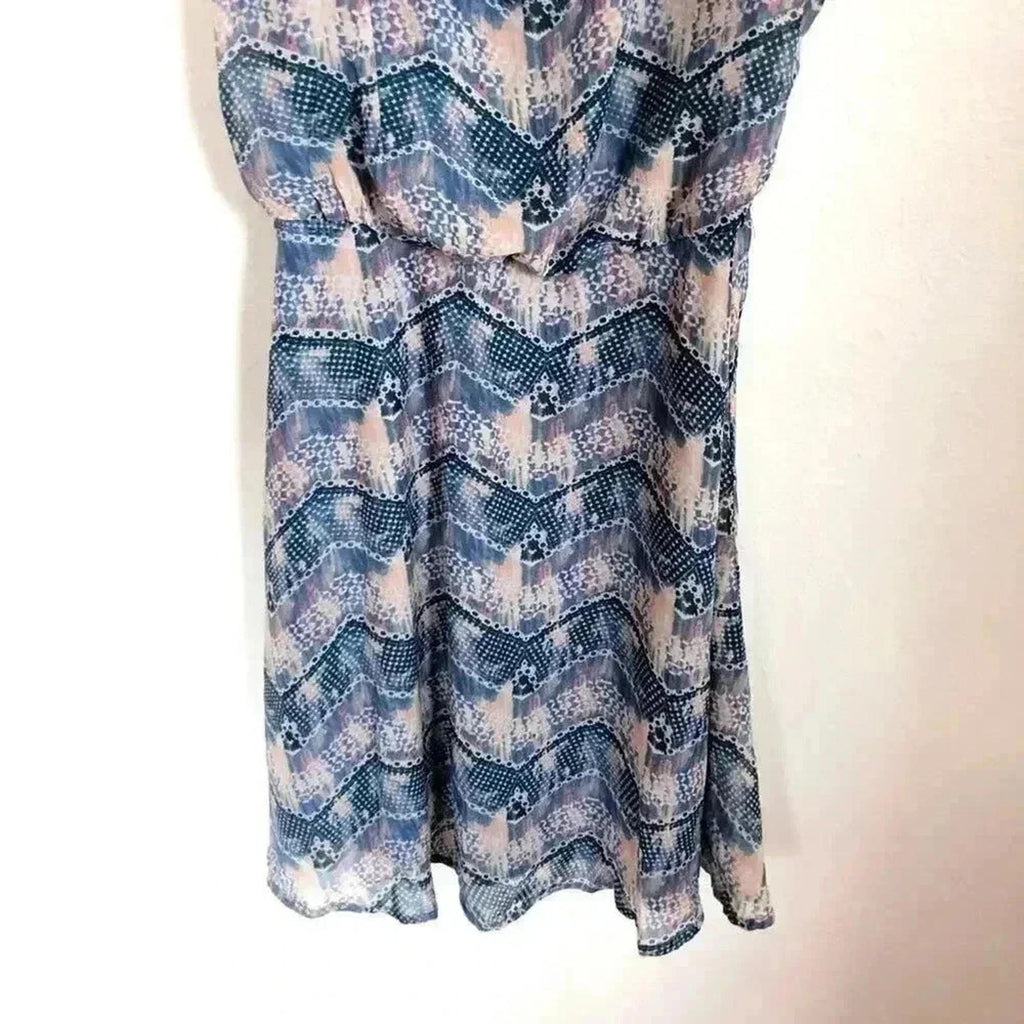 Bebop Purple Patterned Chiffon Dress Women's Size M