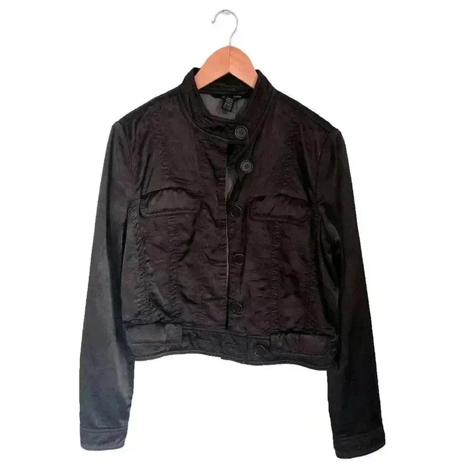 Club Monaco Brown Satin Moto Jacket Women's Size M