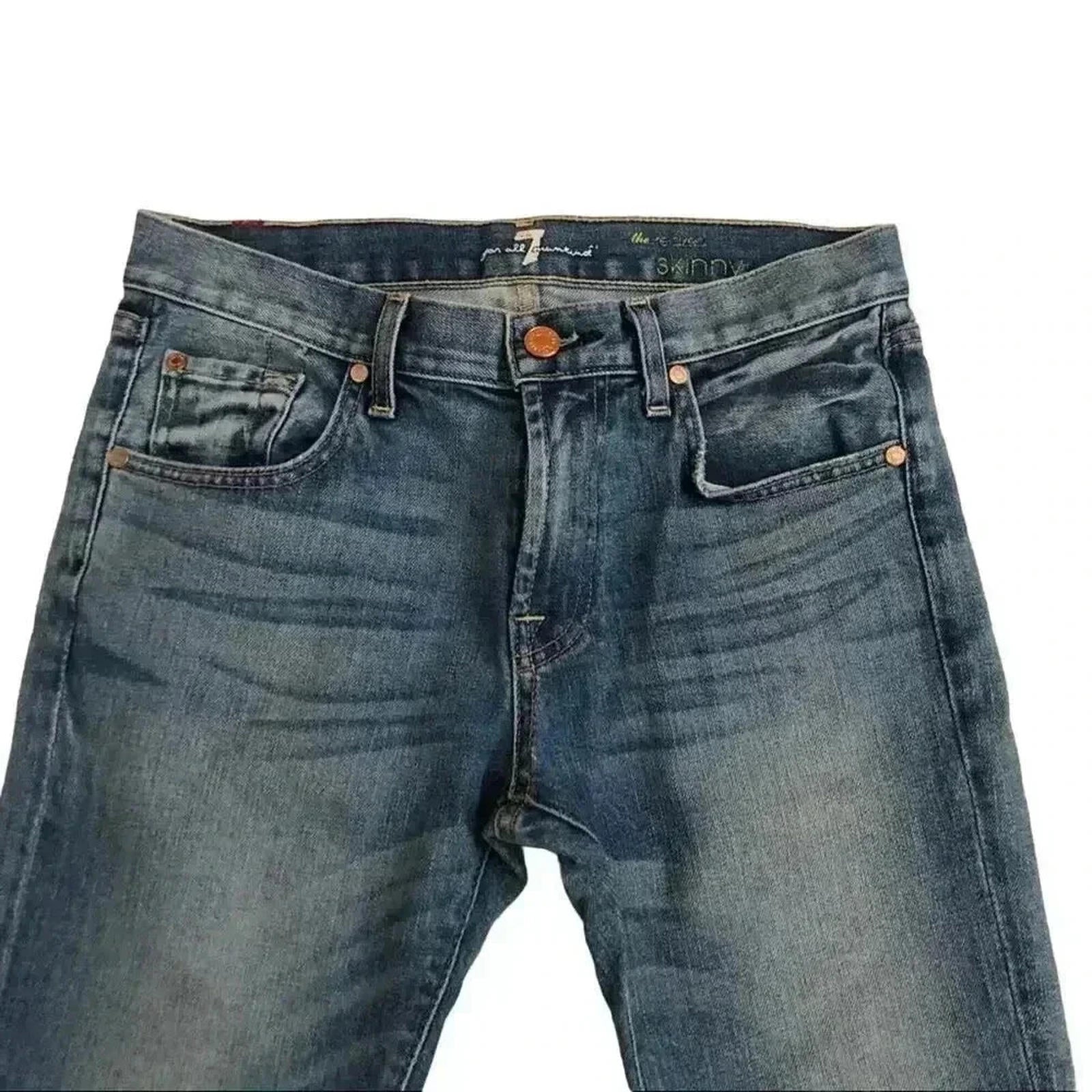 7 For All Mankind The Relaxed Skinny Medium Wash Mid Rise Denim Women's Size 26