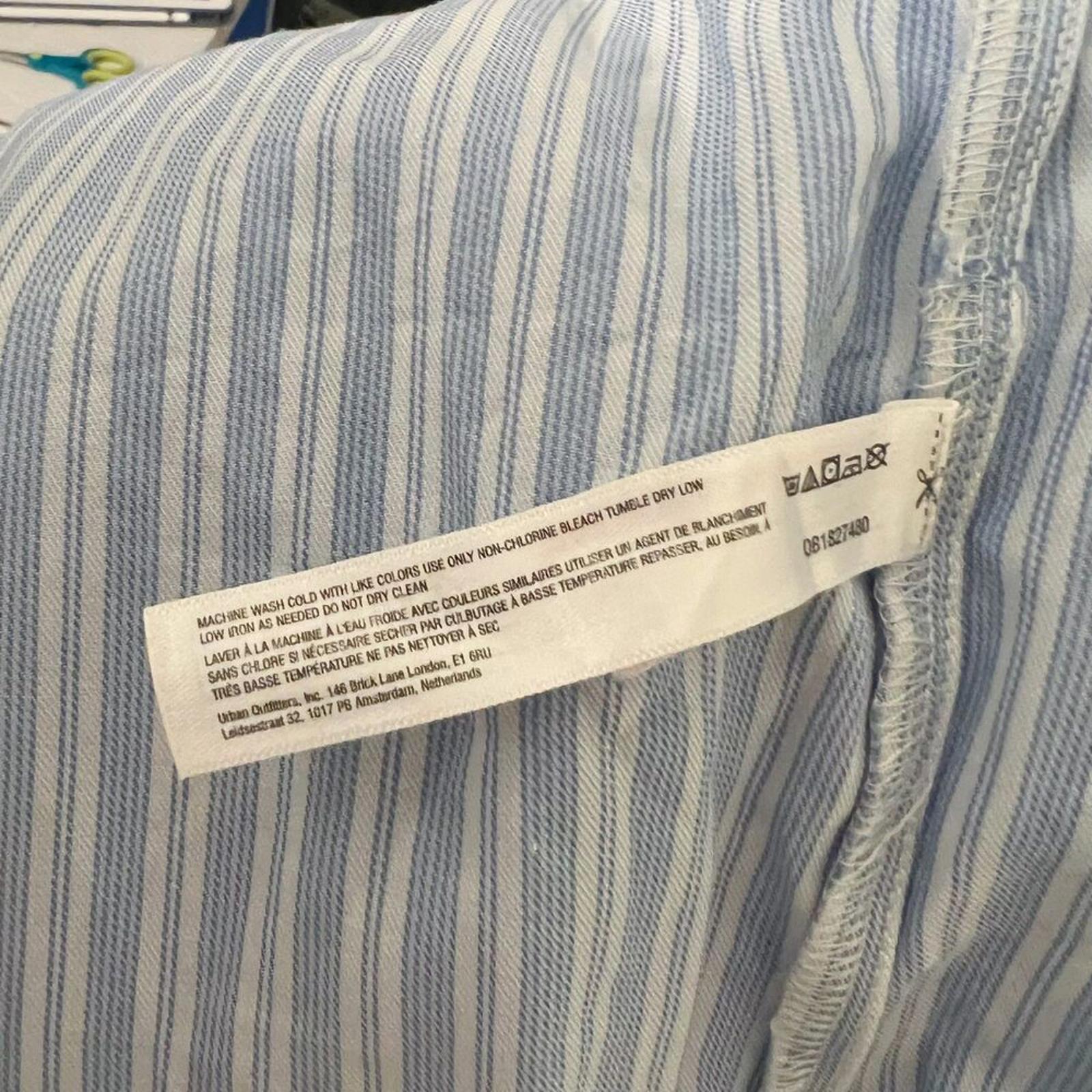 Out From Under Urban Outfitters Blue Pinstripe Grey Plaid Button Up Size L