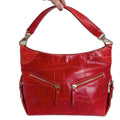 Dooney & Bourke Cinzia Red Crocodile Embossed Leather Shoulder Bag Moto Purse
