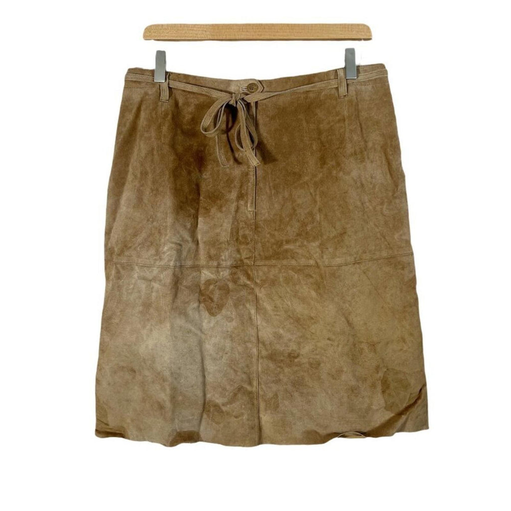 Isaac Mizrahi For Target Brown Leather Knee Length Skirt Women's Size 14