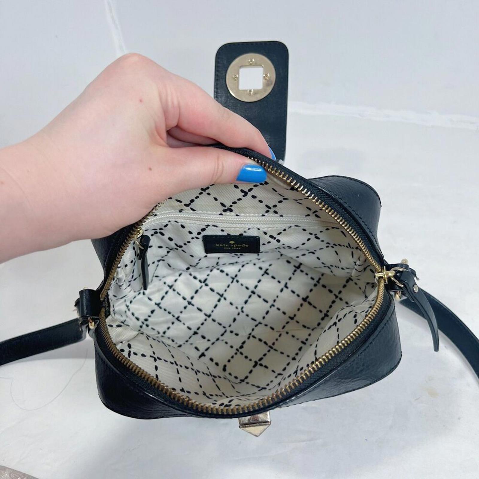 Kate Spade Chrystie Street Isla Bag Black Leather Crossbody Bag Purse