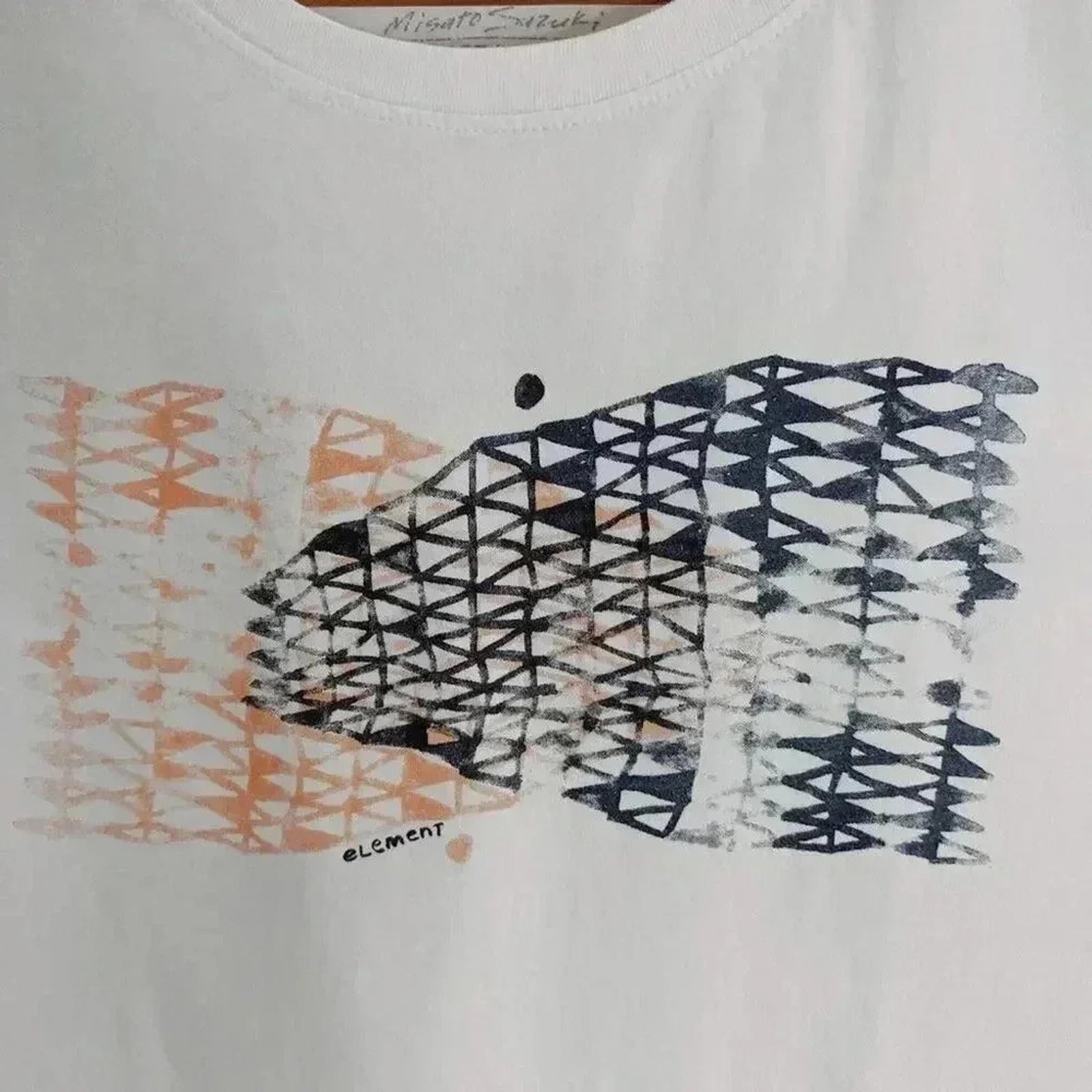 Element White Pink Blue Geometric Crop Top Women's Size L Summer Beach Surf
